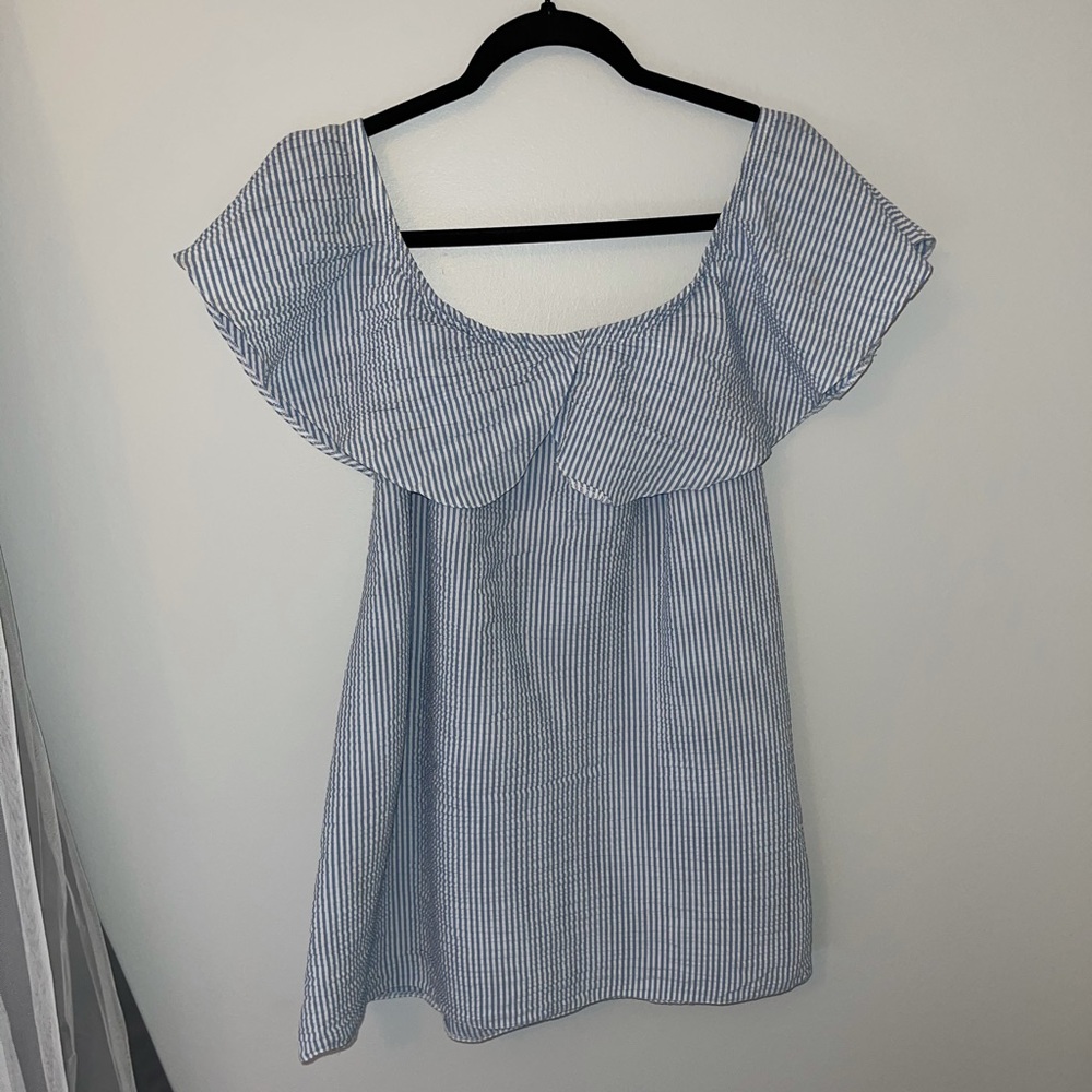 UO (Cooperative) OTS Blue and White Dress Medium